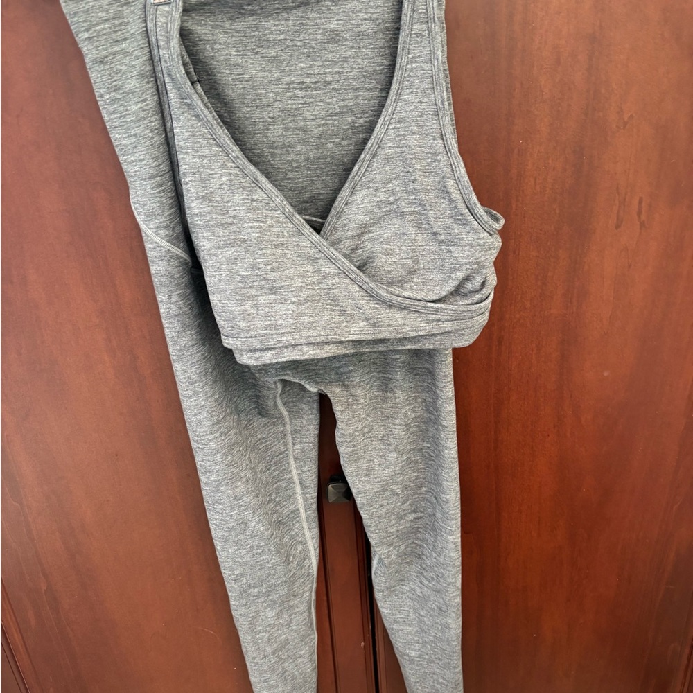 Vitality Daydream Gray Maternity Leggings & Nursing Bra - Picture 4 of 8
